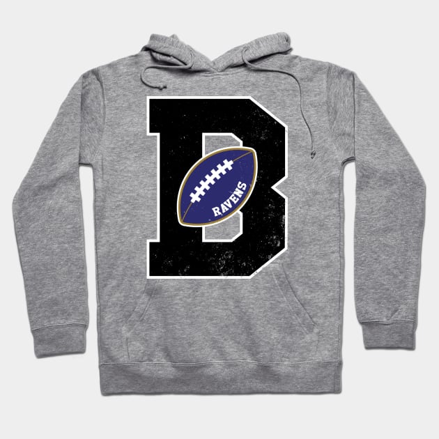 Big Bold Baltimore Ravens Monogram Hoodie by Rad Love